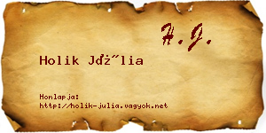 Holik Júlia névjegykártya