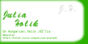 julia holik business card